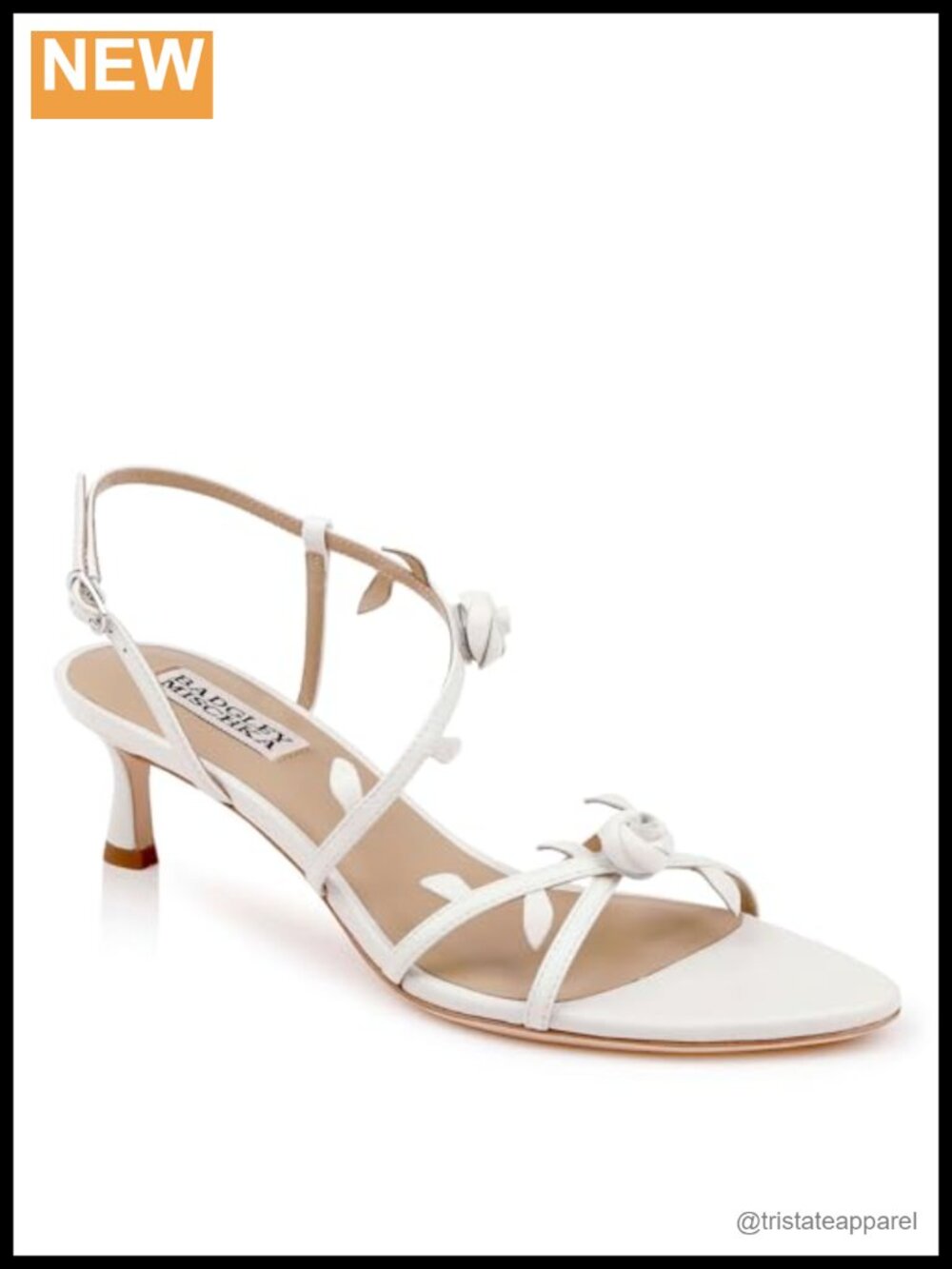 Badgley Mischka Orland Leather Slingback Kitten Heel Sandal